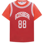 Gcds Kids Maxi T-Shirt Rosso e Arancione con Logo per Bambini