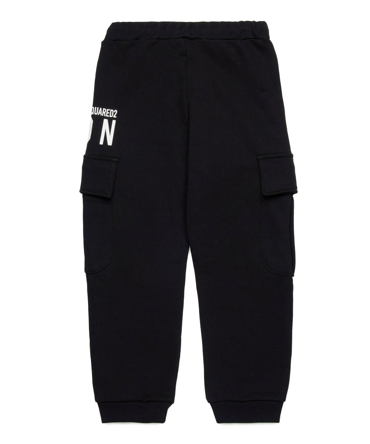 Dsquared2 Kids Pantaloni Neri in Felpa con Stampa ICON per Bambini (retro)