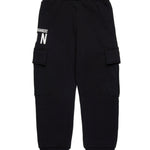 Dsquared2 Kids Pantaloni Neri in Felpa con Stampa ICON per Bambini (retro)