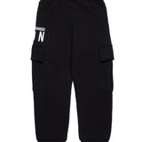 Dsquared2 Kids Pantaloni Neri in Felpa con Stampa ICON per Bambini (retro)