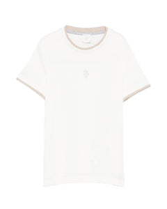 Eleventy Kids T-Shirt Avorio/Beige con Logo per Bambini