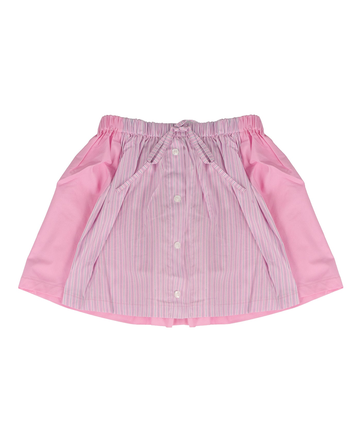 Vicolo Kids Gonna Rosa a Righe con Applicazione Bottoni per Bambine