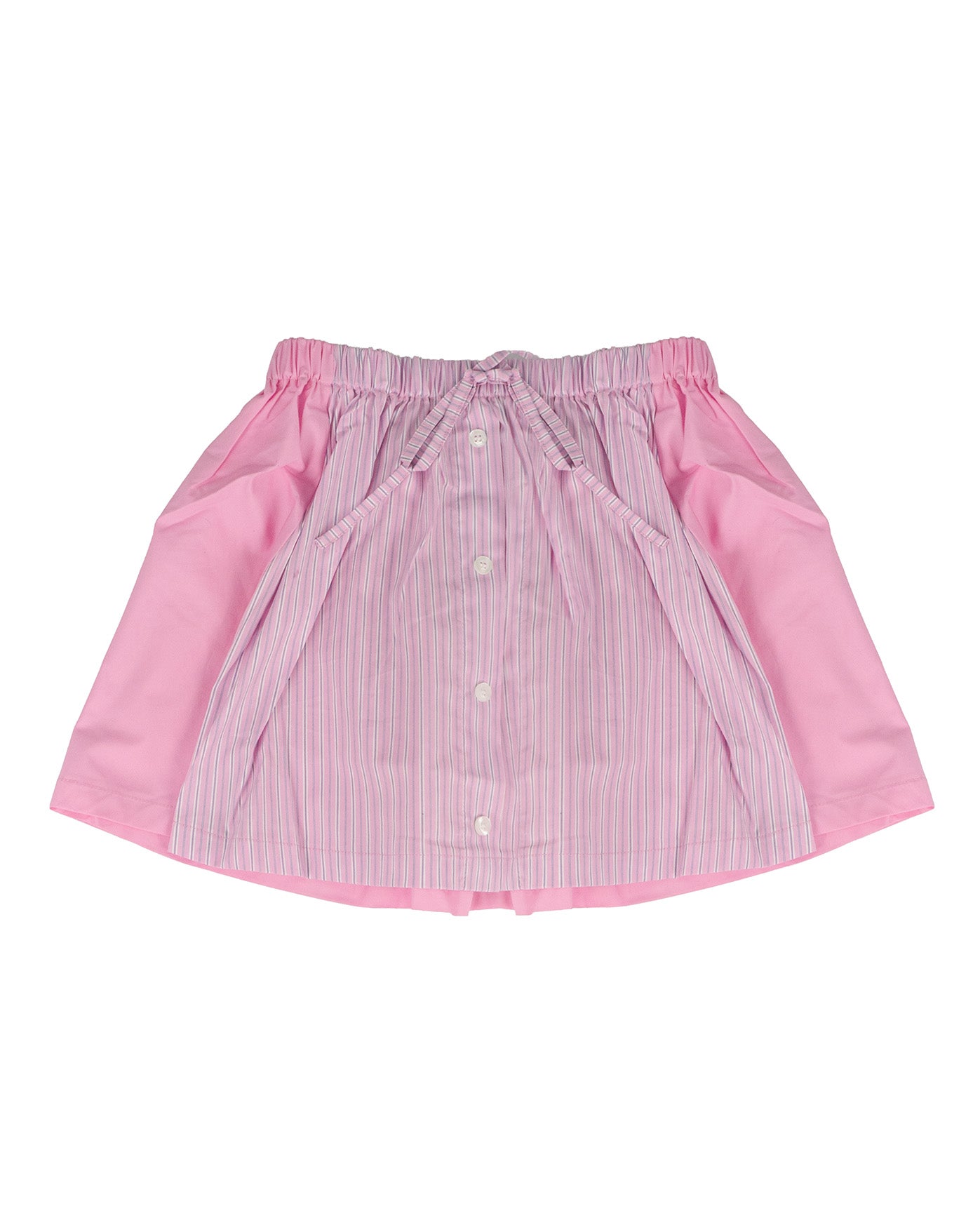 Vicolo Kids Gonna Rosa a Righe con Applicazione Bottoni per Bambine