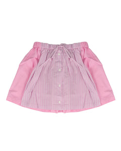 Vicolo Kids Gonna Rosa a Righe con Applicazione Bottoni per Bambine
