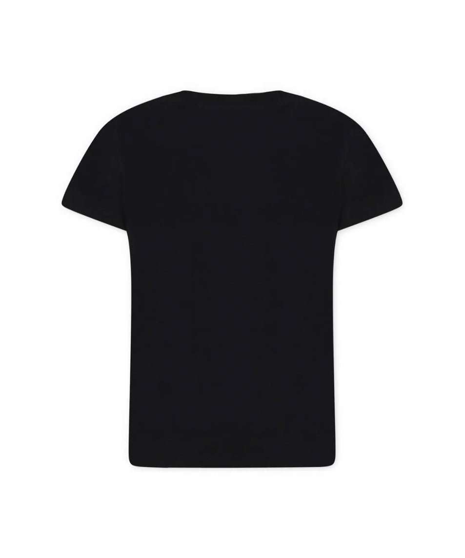 Moschino Kids T-shirt Nera con Stampa Toy per Bambini