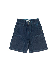 Msgm Kids Short in Denim Lavaggio 0 per Bambini