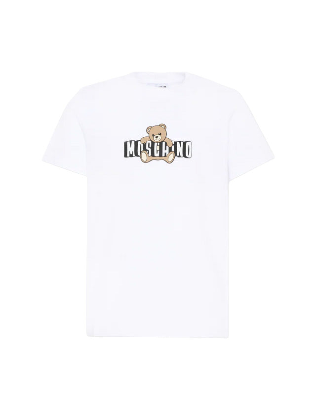 Moschino Kids T-Shirt Bianco con Teddy Bear per Bambini