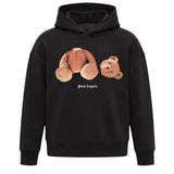 Palm Angels Kids Felpa Nero con Stampa Teddy per Bambini