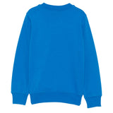 Moschino Kids Felpa Blu Girocollo in Cotone con Stampa Teddy Bear e Logo per Bambini