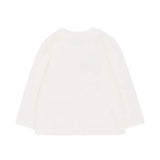 Moschino Kids Maglia Panna a Maniche Lunghe a Girocollo con Stampa Teddy Bear e Cuore Applicato per Neonate