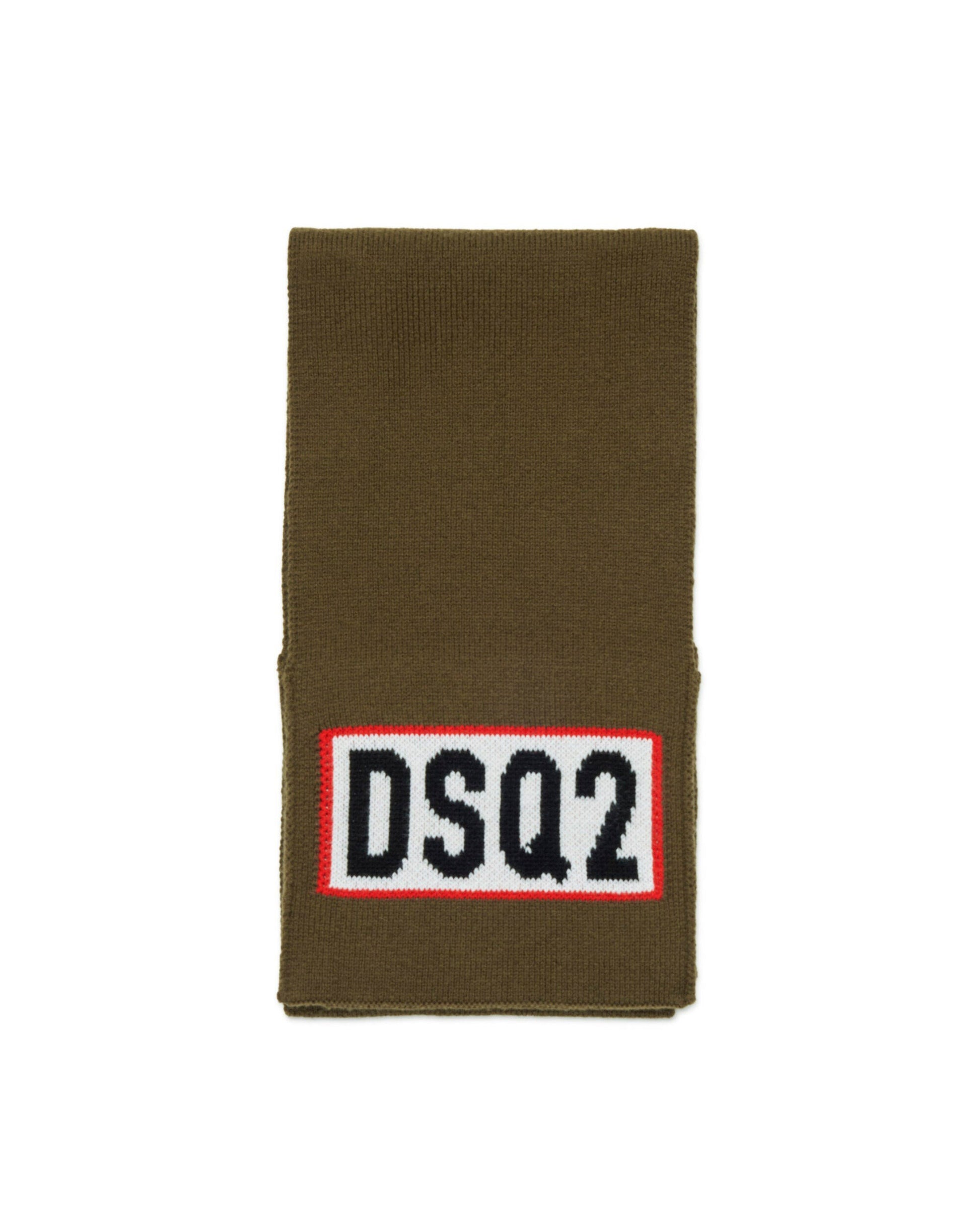 Dsquared2 Kids Sciarpa Verde con Intarso Logo per Bambini