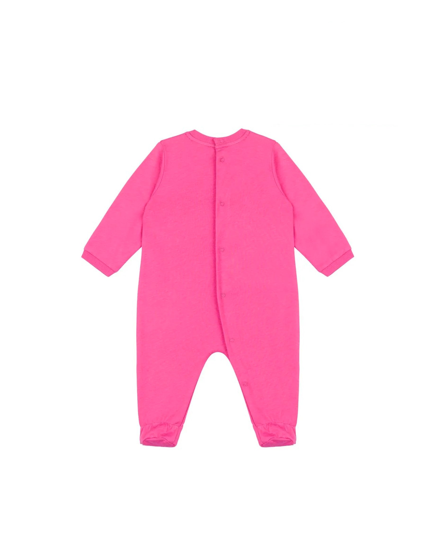 Moschino Kids Tutina Fucsia con Stampa Teddy per Neonate (retro)