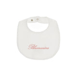 Blumarine Kids Bavetta Panna con Ricamo Logo a Contrasto per Neonate