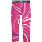 Emilio Pucci Kids Pantaloni Fantasia Rosa e Viola per Bambine
