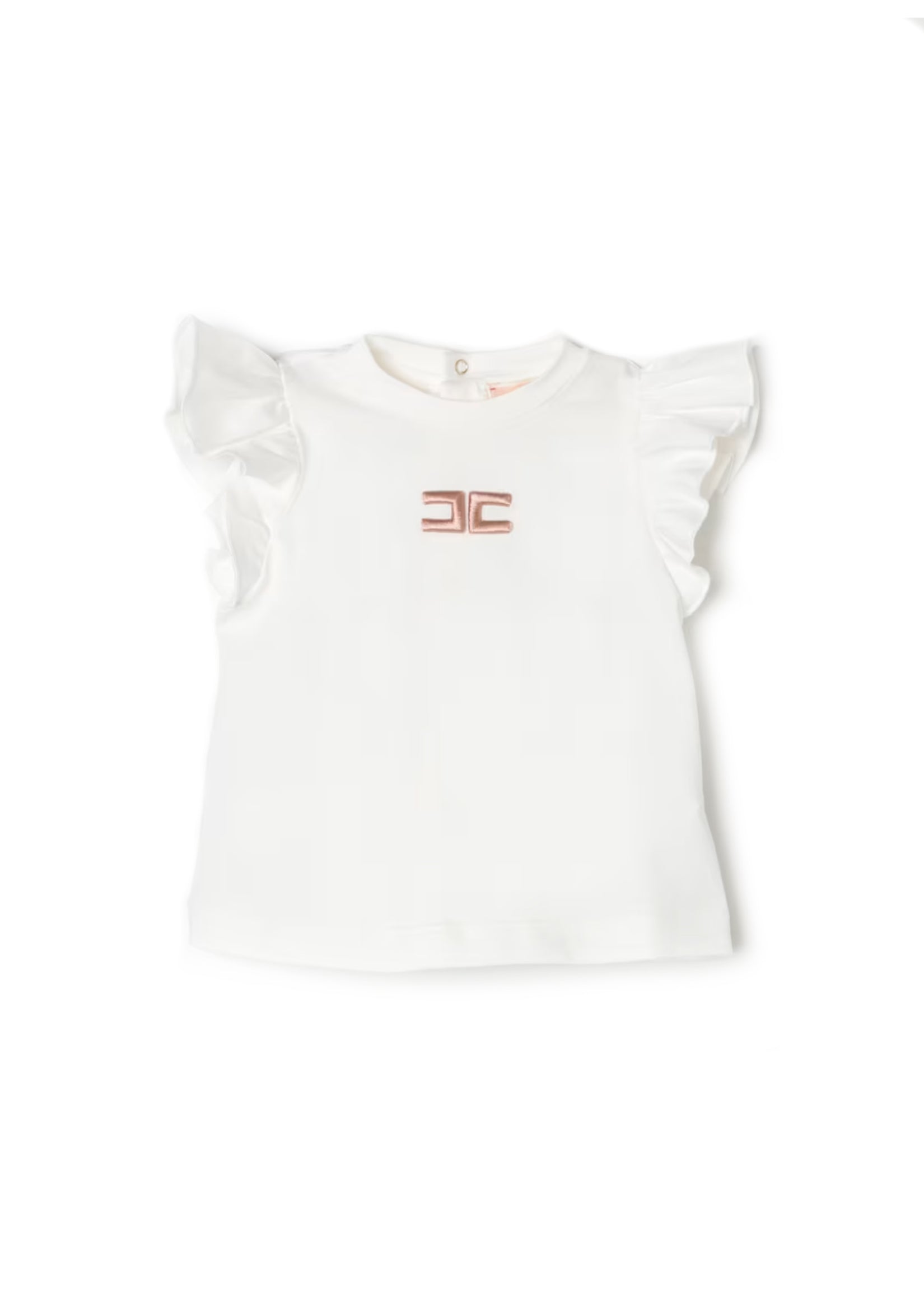 Elisabetta Franchi La Mia Bambina T-Shirt Avorio/Nude per Neonate