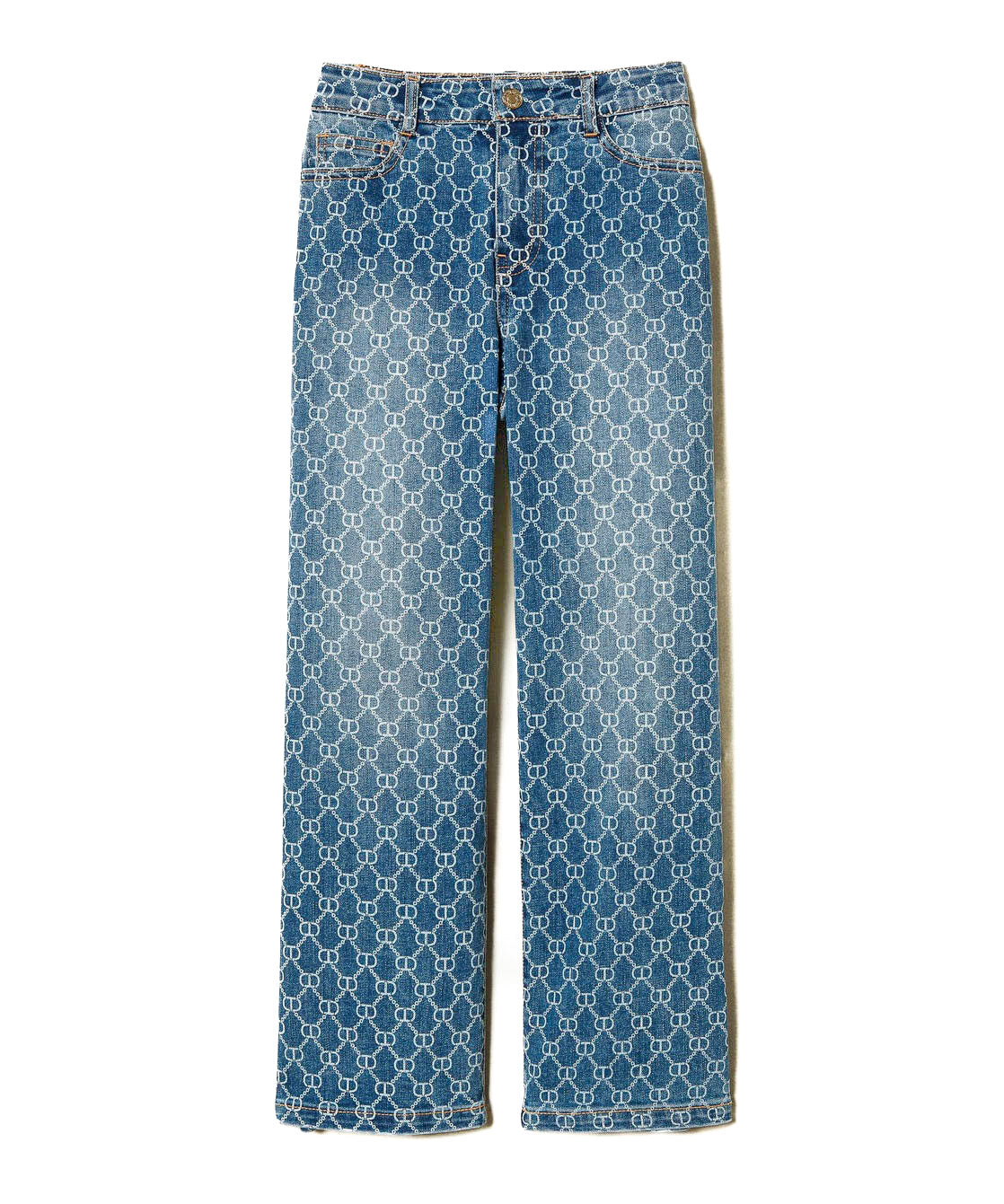 Twinset Kids Jeans con Oval T All Over per Bambine