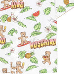 Moschino Kids Camicia Bianca con Fantasia Hawaii All-Over per Neonati