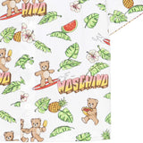 Moschino Kids Camicia Bianca con Fantasia Hawaii All-Over per Neonati