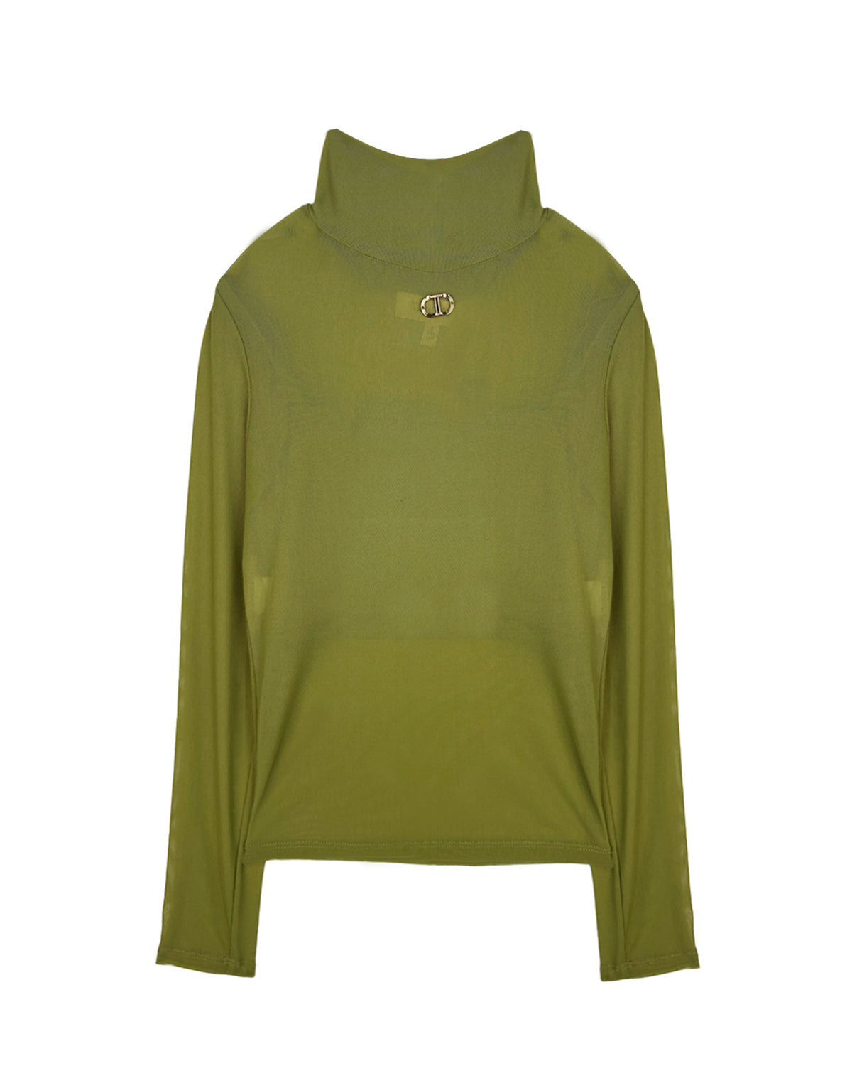 Twinset Kids Maglia Lupetto Verde con Logo per Bambine