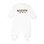 Moschino Kids Tutina Panna con Stampa Teddy Bear per Neonati 