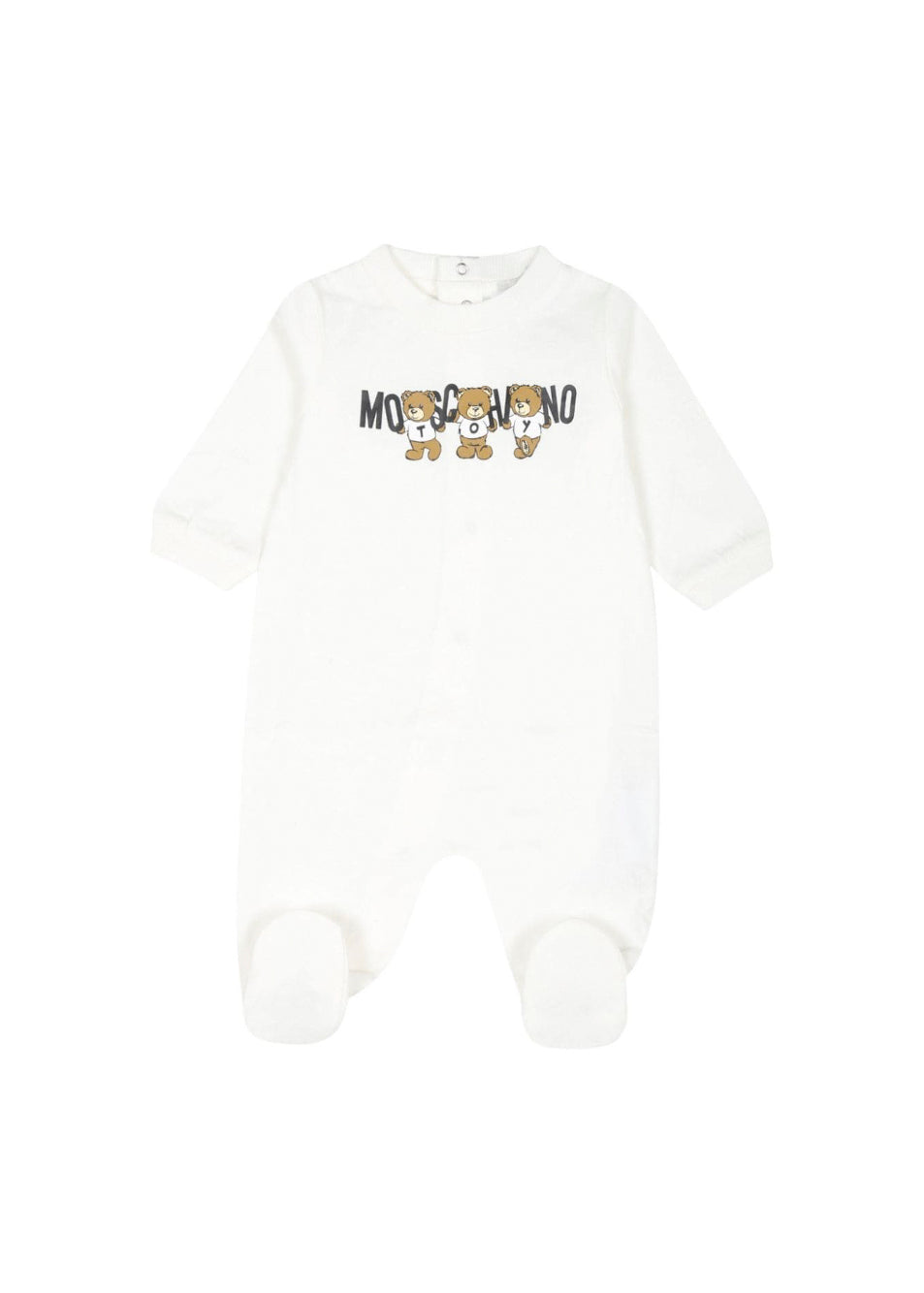 Moschino Kids Tutina Panna con Stampa Teddy Bear per Neonati 