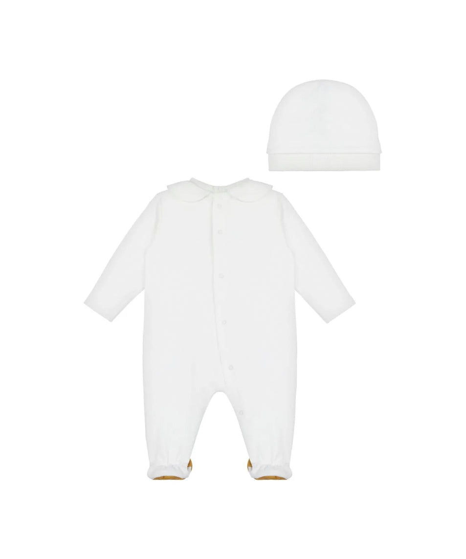 Moschino Kids Tutina Rosa con Cappello per Neonate