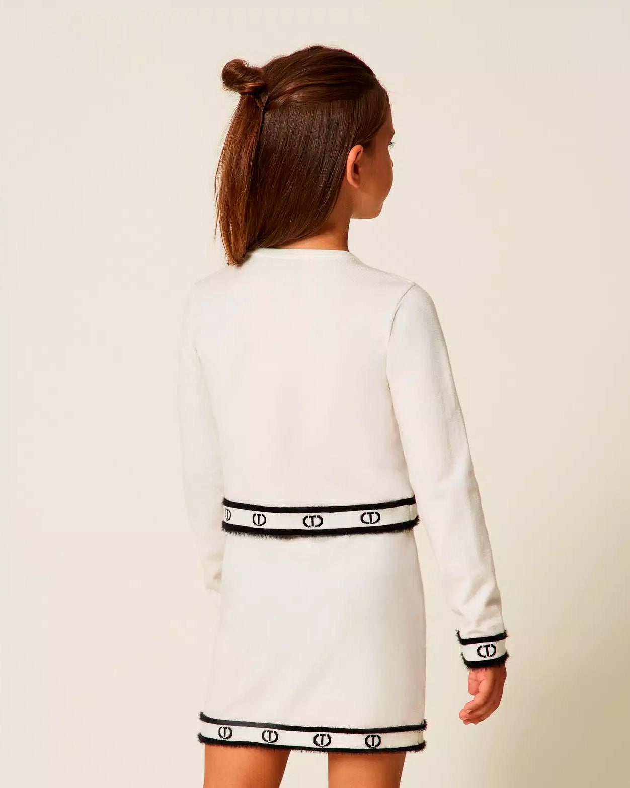 Twinset Kids Maglia a Maniche Lunghe con Bottoni per Bambine