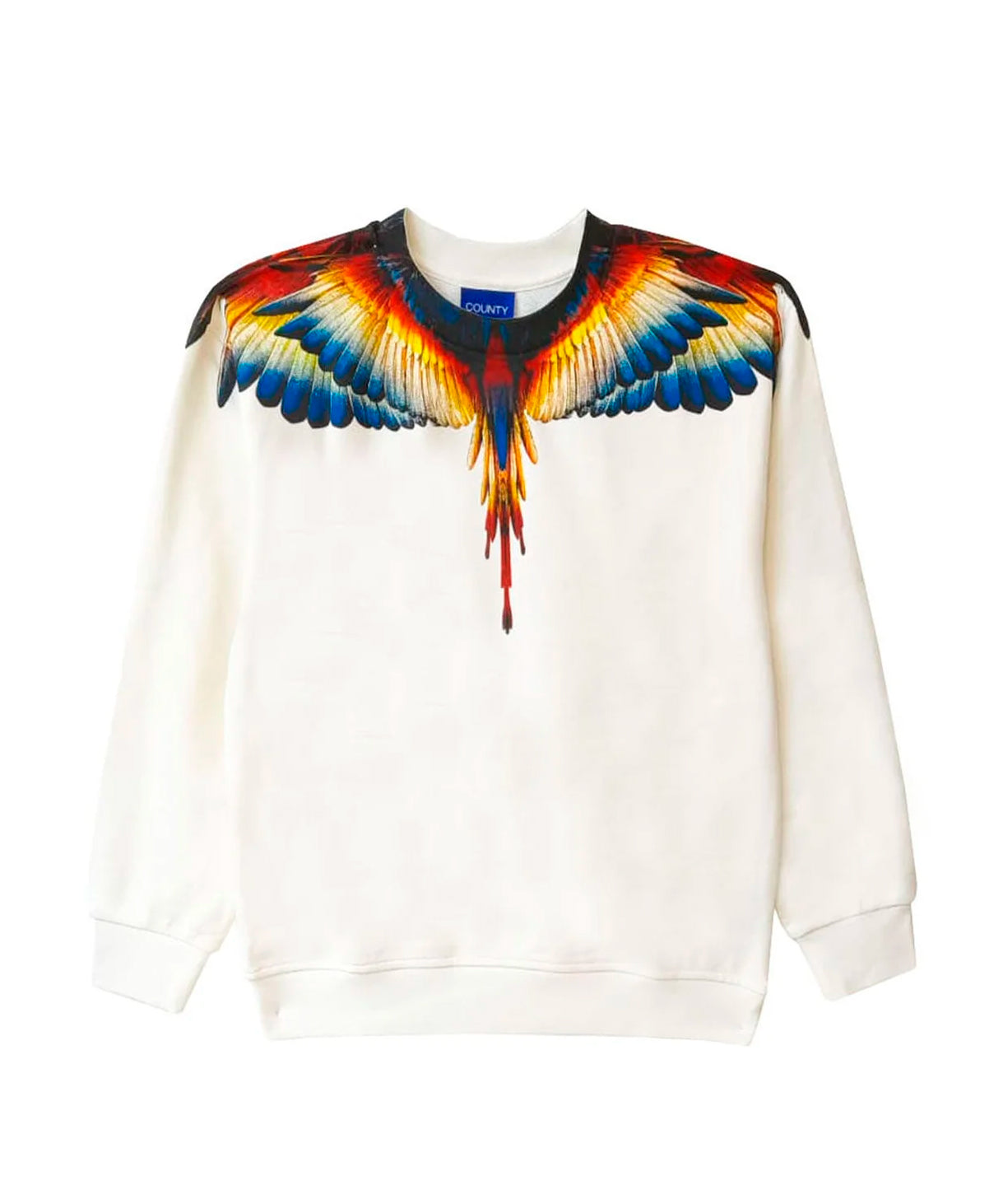 Marcelo Burlon County Of Milan Kids Felpa Girocollo Bianca per Bambini