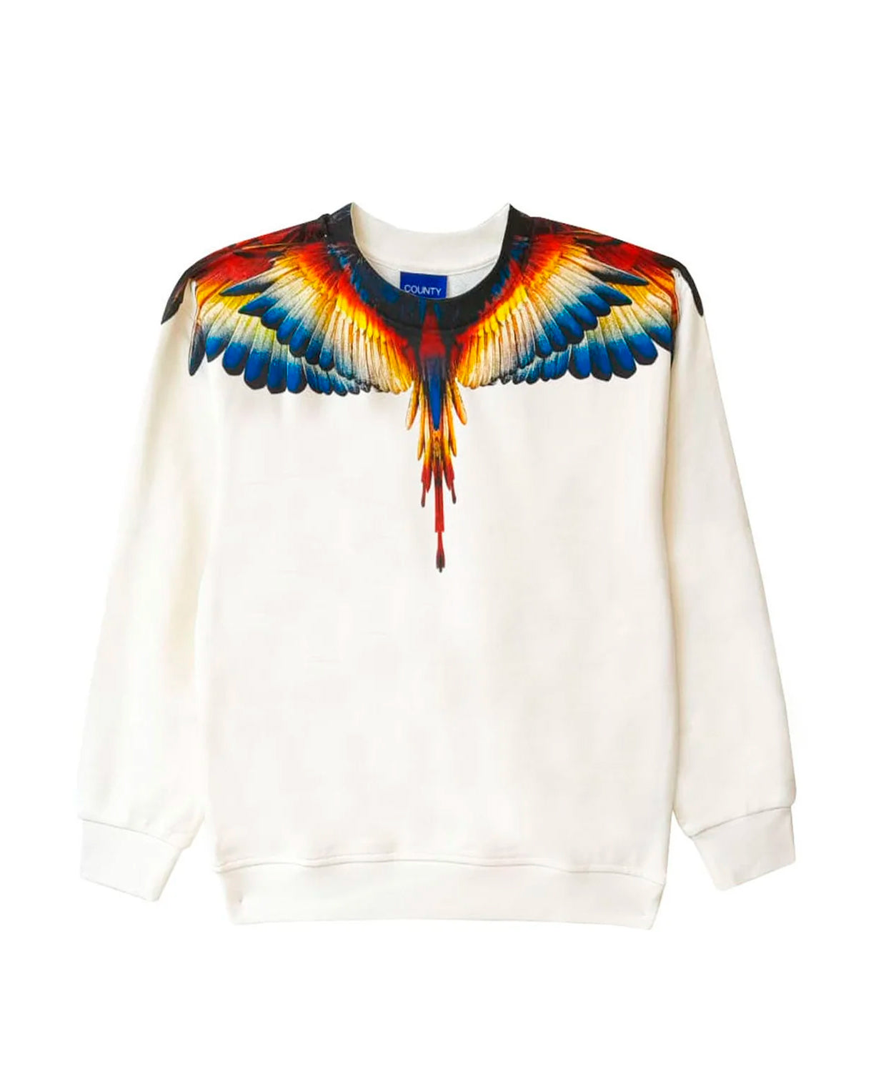 Marcelo Burlon County Of Milan Kids Felpa Girocollo Bianca per Bambini