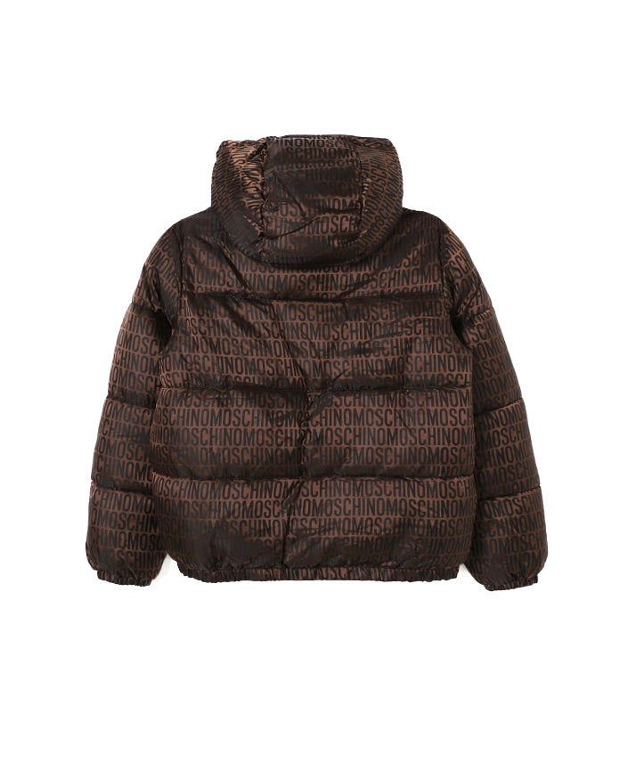 Moschino Kids Giubbino Marrone con Logo Jacquard per Neonati