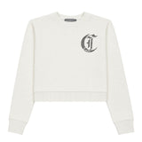 Just Cavalli Kids Felpa Bianco con Logo Strass Nero per Bambine