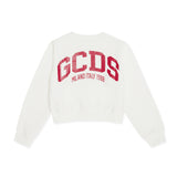 Gcds Kids Felpa Panna con Logo sul Retro per Bambine