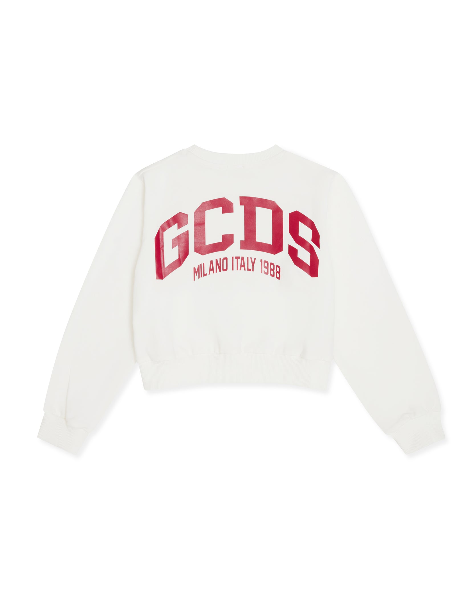 Gcds Kids Felpa Panna con Logo sul Retro per Bambine