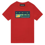 Dsquared2 Kids T-Shirt Rosso con Logo per Neonati