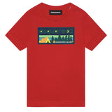Dsquared2 Kids T-Shirt Rosso con Logo per Neonati