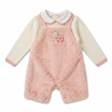 Marlù Salopette 2pz+Scarpina Rosa Pesca per Neonate