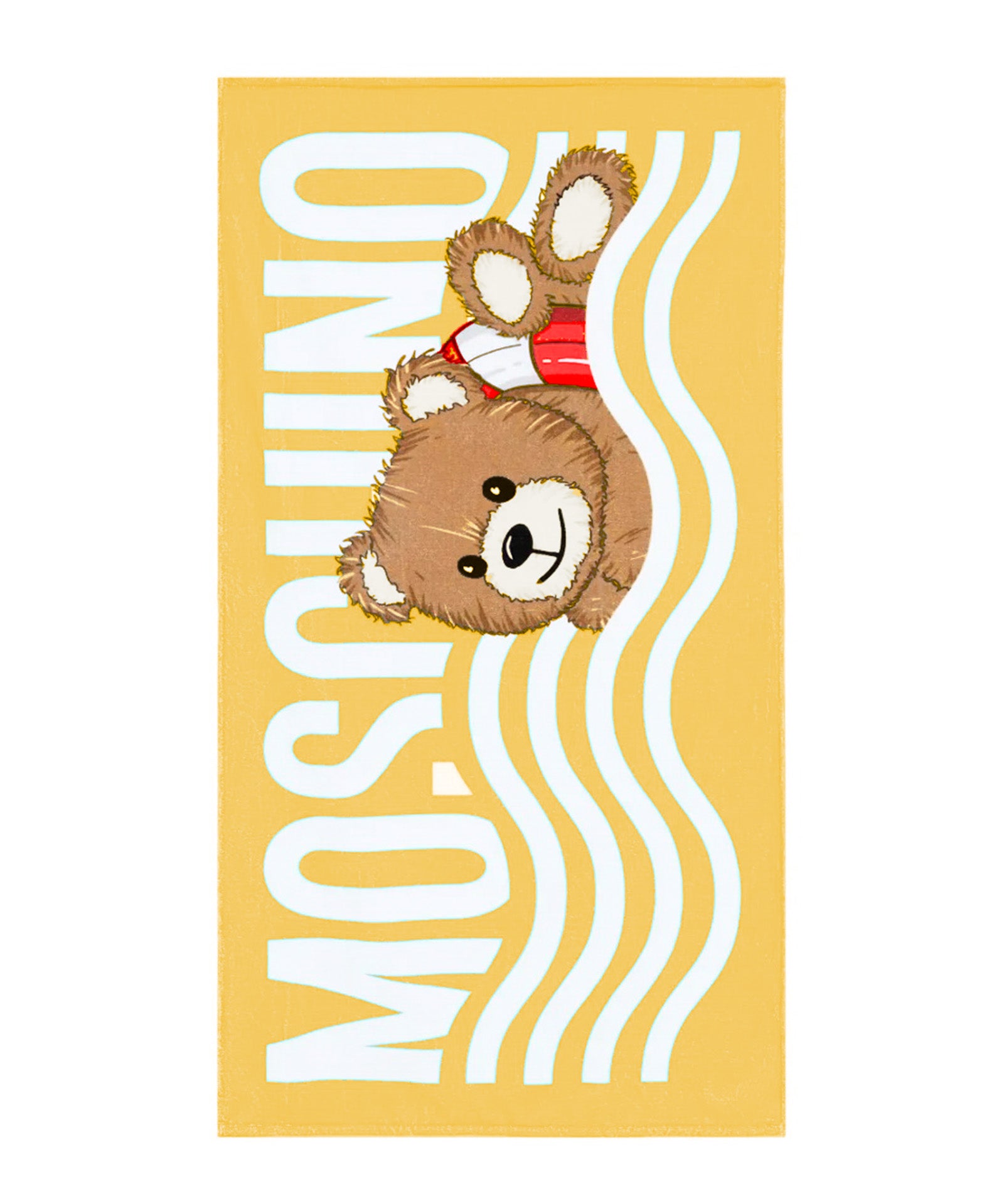 Moschino Kids Telo Mare Giallo con Stampa