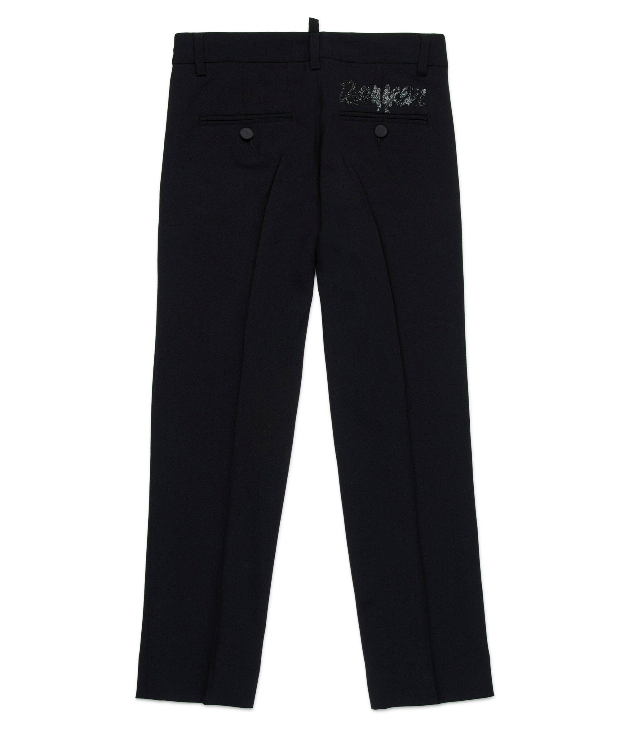 Dsquared2 Kids Pantaloni Neri con Logo per Bambini