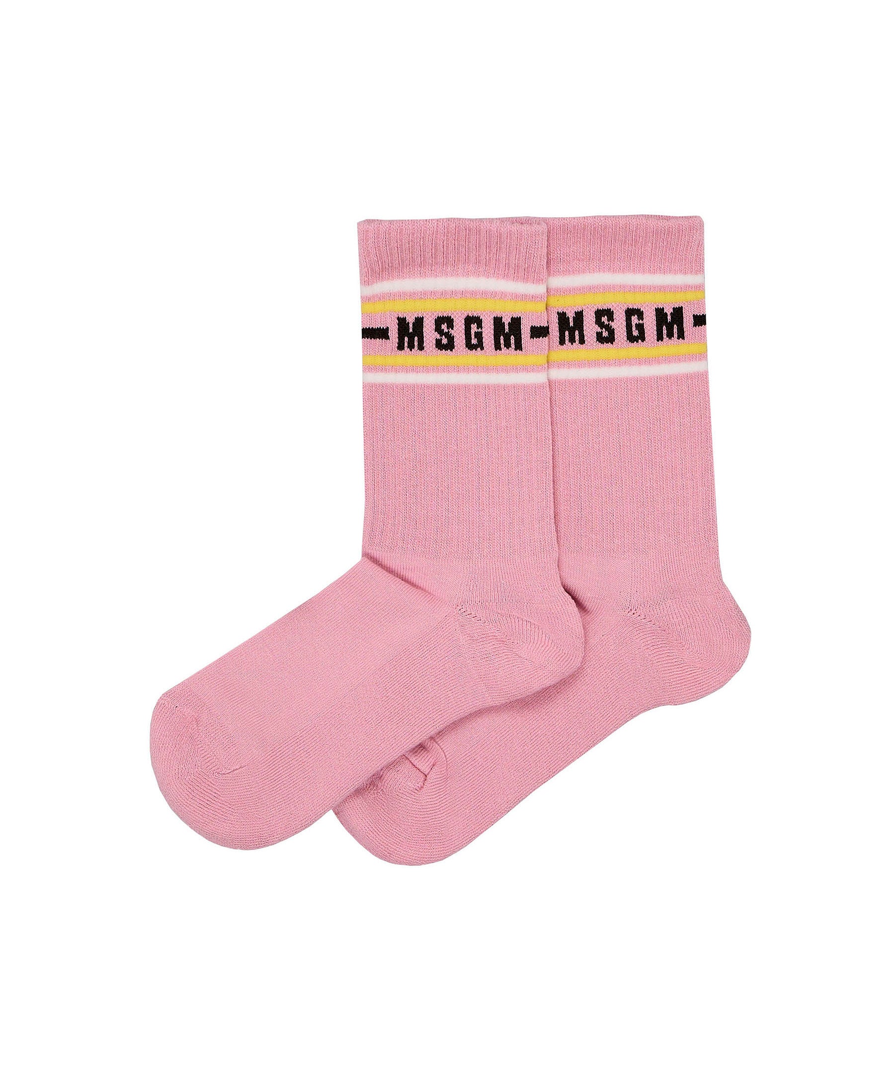 MSGM Kids Calzini Rosa con Logo per Bambine