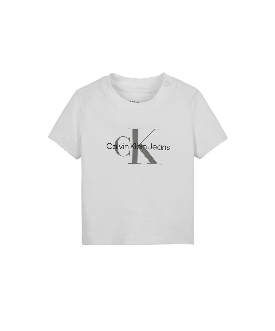 Calvin Klein Kids T-Shirt Bianca con Logo per Neonati 