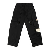 Yes London Kids Pantalone Nero con Tasche Cargo per Bambini