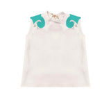 Cocò et Mamà Zora White/Tiffany Tank Top for Girls
