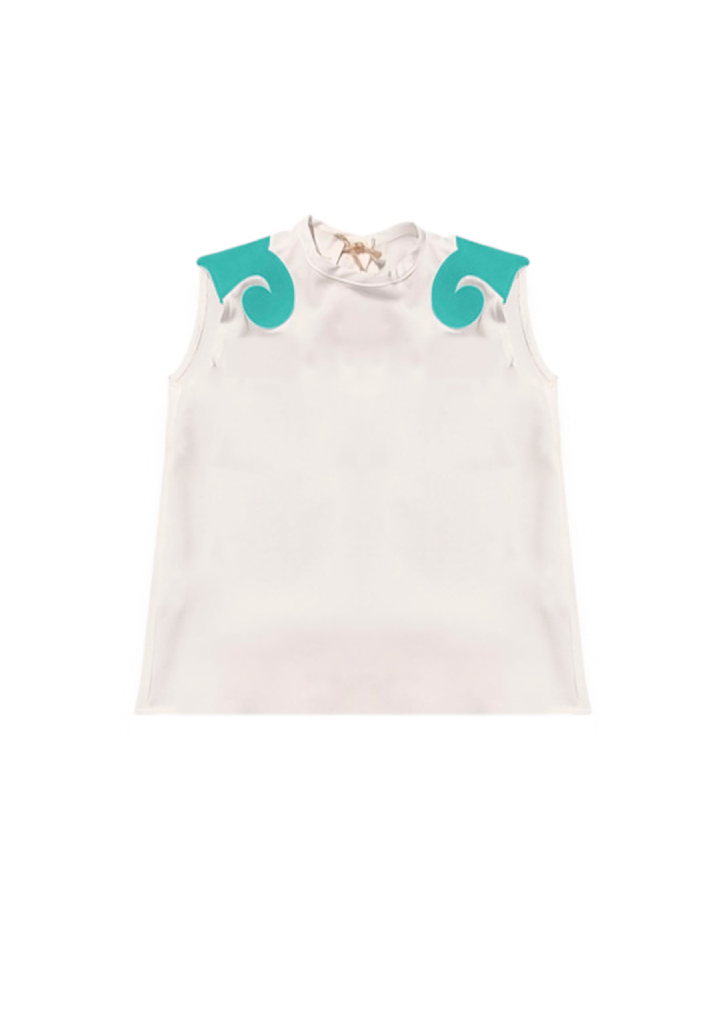 Cocò et Mamà Canotta Zora Bianco/Tiffany per Bambine