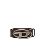 Diesel Kids Cintura Marrone in Pelle con Logo Oval D