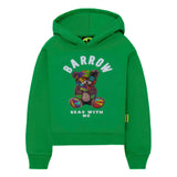 Barrow Kids Felpa Verde con Cappuccio con Stampa per Bambini