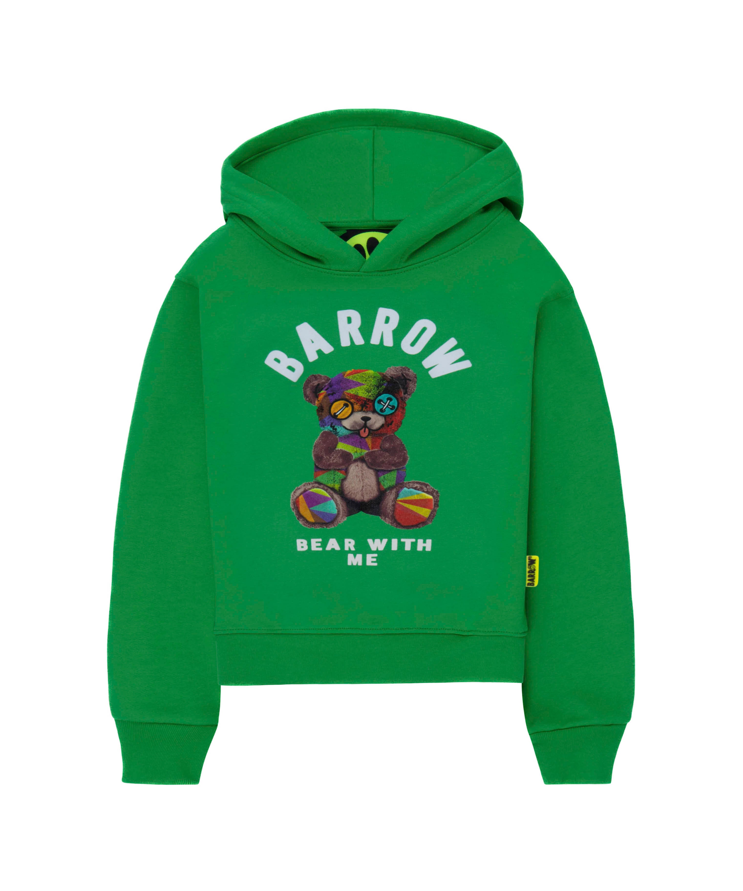 Barrow Kids Felpa Verde con Cappuccio con Stampa per Bambini