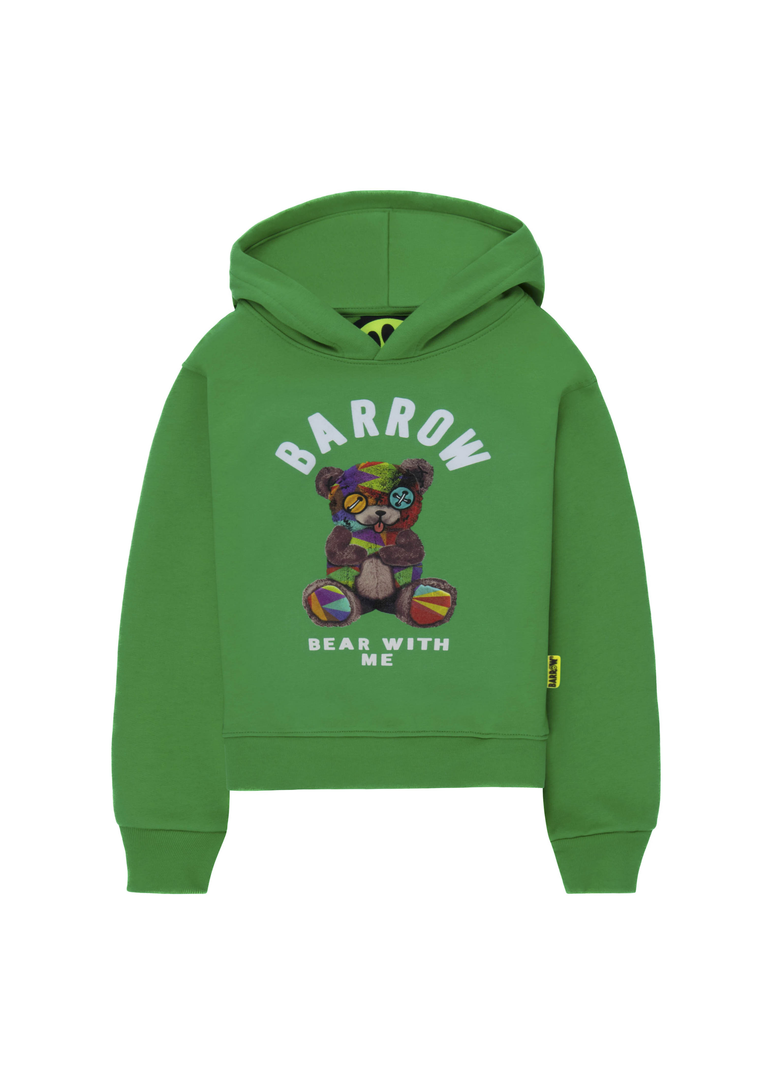 Barrow Kids Felpa Verde con Cappuccio con Stampa per Bambini