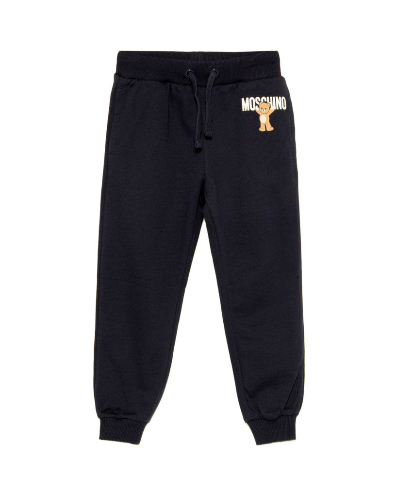 Moschino Kids Pantaloni Joggers Neri con Logo per Bmabini