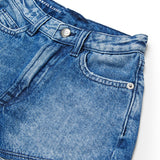 Diesel Kids Short in Denim con Patch Logo sul Retro per Bambine