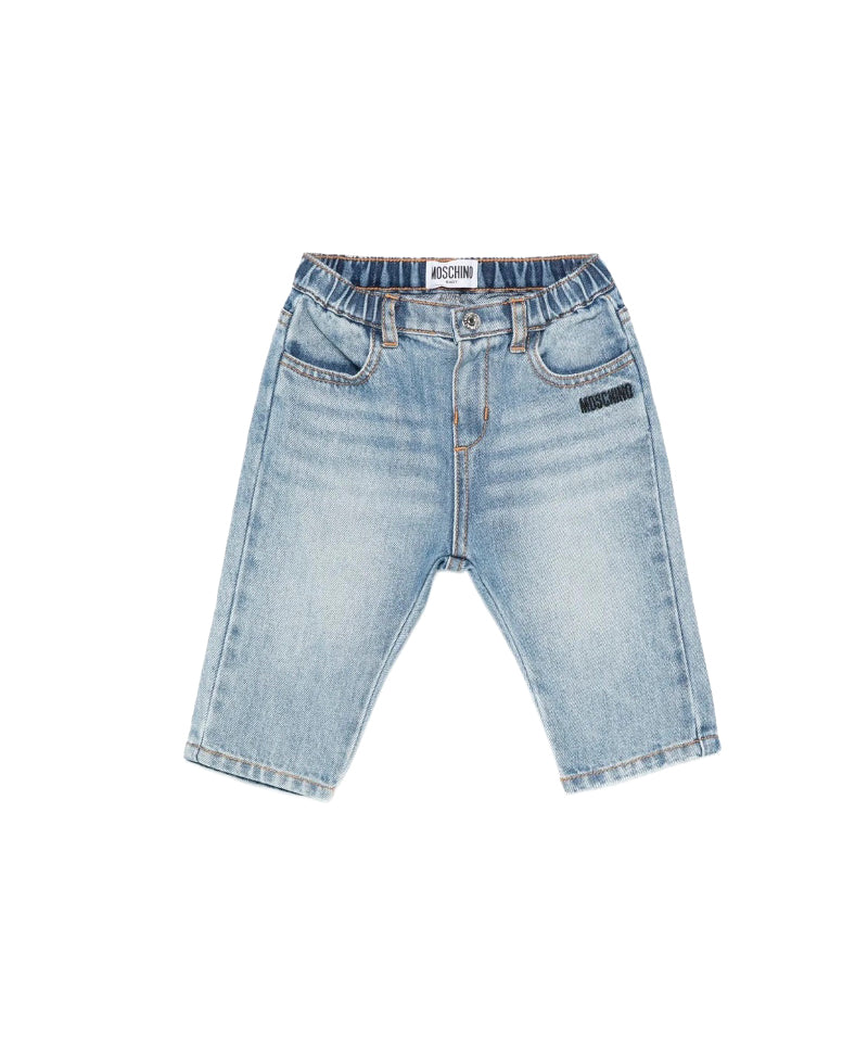 Moschino Kids Jeans Denim con Logo per Neonati